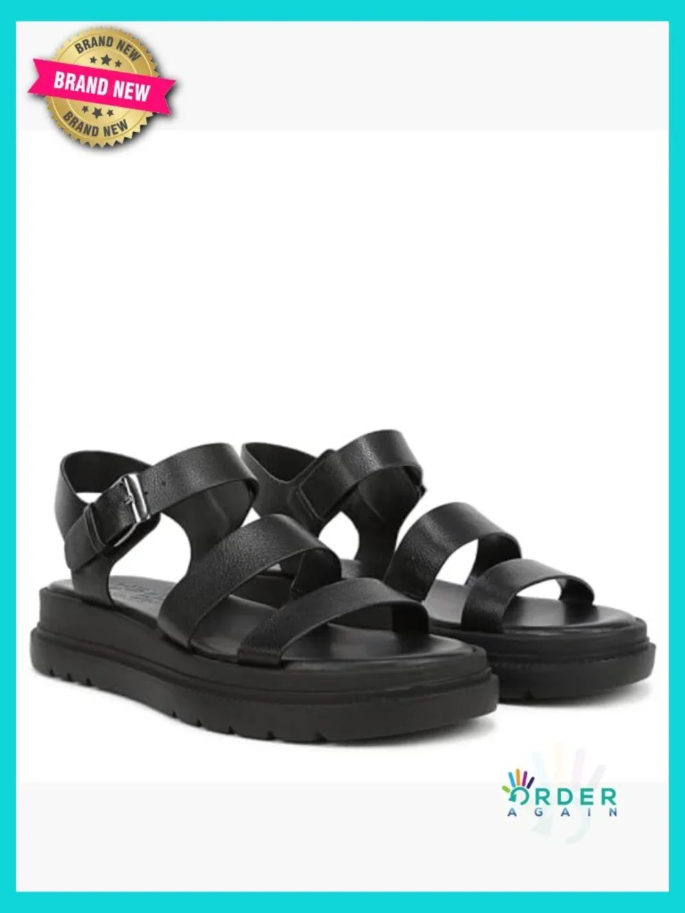 Platform Sandals with Contour Plus Footbed Cushioning Adjustable Buckle Straps